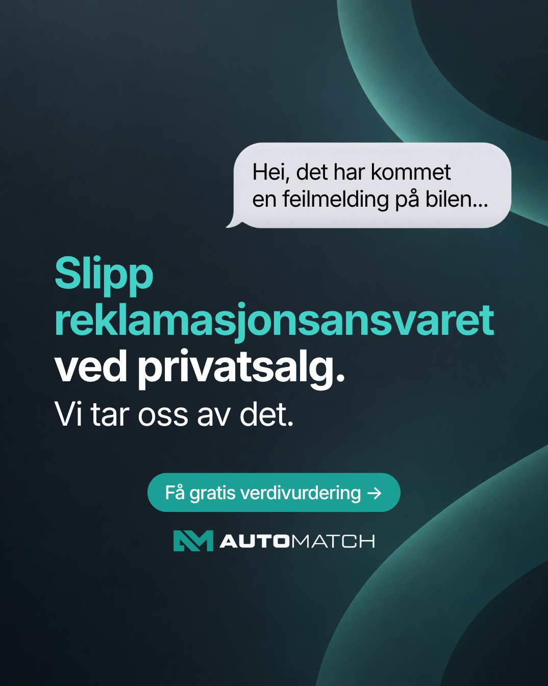 Annonse: «Slipp reklamasjonsansvaret ved privatsalg. Vi tar oss av det.»